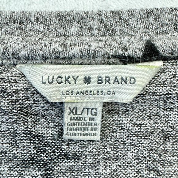 Lucky Brand Long Sleeve Super Soft Shirt Women XL Gray with Blue Stars - Picture 3 of 7
